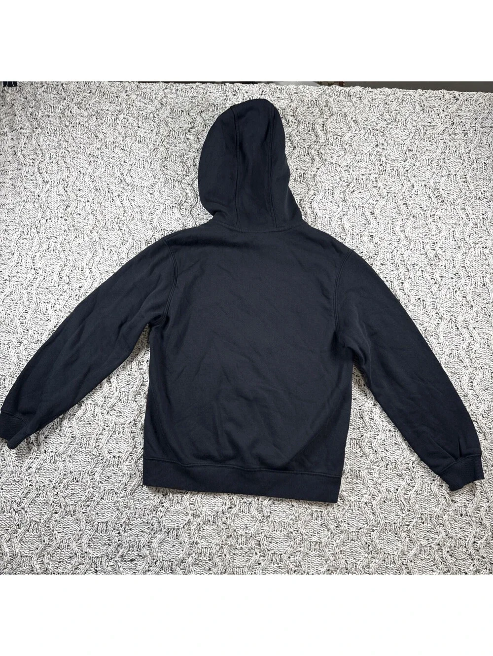 Nike Hooded Zip Up Thumb Holes Black Boys Size Large Cotton Polyester Blend